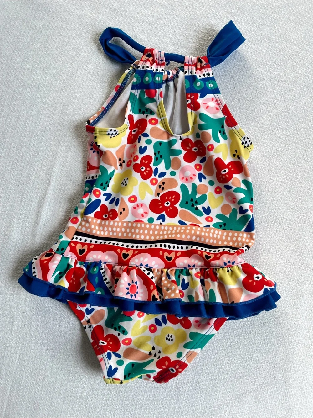 FLOATIMINI Bathing Suit Swimsuit Swimwear Floral Bow Rainbow 3T Swim Beach